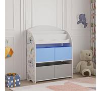 Estantería infantil orust con motivos aglomerado 98x83x30 cm - motivo koala gris/azul [en.casa]