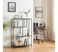 Librería reisjärvi de 4 niveles acero 115x75x35cm - negro mate [en.casa]