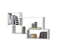 Estantería mural kvinesdal con 3 compartimientos hasta 13 kg - aglomerado 87 x 18 x 54 cm blanco [en.casa]