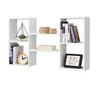 [en.casa] Estantería para Pared Lillesand 101 x 18 x 60 cm con 5 Compartimientos de Almacenamiento Estante Flotante Decoración de Salón o Dormitorio Blanco Mate
