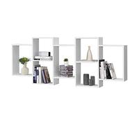 [en.casa] Estantería Pared Jessheim 7 estantes 161x18x65 cm Blanco Lacado