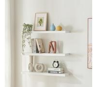 Set de 3 baldas flotantes stranda mdf/metal 80x20x3,5cm - blanco [en.casa]