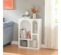 [en.casa] Estantería Pequeña Vågå Mueble Auxiliar con 4 Compartimentos Abiertos Estantería de Pie para Sala Dormitorio Despacho 80 x 60 x 24 cm - Blanco