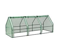[en.casa] Invernadero de Jardín Cultivo de Plantas Abertura Fácil Ventilación Óptima Acero Cubierta PE 240 x 90 x 90 cm Verde