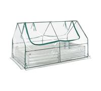 [en.casa] Invernadero Exterior 3 en 1 Balsorano Bancal con Invernadero Pequeño Arriate de Jardín Huerto Urbano Acero 186 x 96 x 98 cm - Transparente