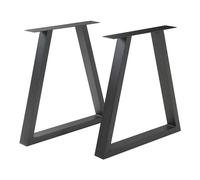 [en.casa] Juego de 2 Patas de Mesa Trapezoidales Lyngby DIY Set de 2X Patas para Muebles Armazón de Mesa Comedor Cocina Escritorio Resistente Acero 72 x 55/70 cm - Negro