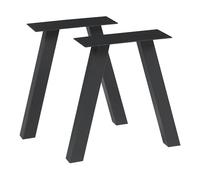 [en.casa] Juego de 2 Patas Mariager para Mesa de Centro Banco DIY en Forma de V Patas para Muebles Armazón de Mesas Auxiliares con Tornillos de Fijación Ajustables Acero 42x40 cm - Negro