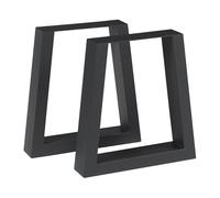 [en.casa] Juego de 2 Patas Marstal para Mesa de Centro Banco DIY Patas para Muebles Trapezoidales Armazón de Mesas Auxiliares con Tornillos de Fijación Ajustables Acero 42x40 cm - Negro