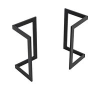 [en.casa] Juego de 2 Patas para Mesa de Comedor Escritorio Forma de V con 6 Protectores de Suelo Patas para Muebles Set de 2X Patas DIY Acero 72x40x39cm - Negro
