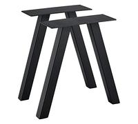[en.casa] Juego de Patas para Bancos Set de 2X Patas de Banca 40 x 12 x 40 cm Base de Muebles Protectores Incluidas DIY Hágalo Usted Mismo Metal Negro
