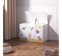 Juguetero para niños oleiros decoración marina aglomerado 40x60x30 cm blanco [en.casa] 40 cm