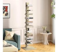 [en.casa] Librería Eksjö con 10 Estantes para Libros CDs DVDs Estantería para CD de 10 Niveles Moderna Resistente Acero 150 x 39 x 39 cm - Color Camello