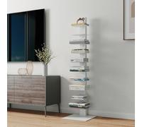 [en.casa] Librería Eksjö con 10 Estantes para Libros CDs DVDs Estantería para CD de 10 Niveles Moderna Resistente Acero 150 x 39 x 39 cm - Blanco