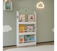 Estantería infantil vipsali de 3 niveles casita 106x60x12cm - verde / blanco [en.casa] 106 cm