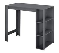 [en.casa] Mesa Alta Cocina Danderyd Mesa de Bar Moderna con 3 Estantes Laterales para Comedor Oficina en Casa Aglomerado 120 x 60 x 106 cm - Gris Oscuro