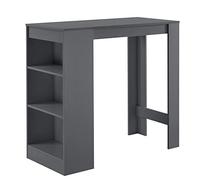 [en.casa] Mesa Alta Cocina Kouvola Mesa de Bar Bistro Elegante con 3 Compartimentos Laterales Comedor Oficina en Casa Aglomerado 110 x 50 x 103 cm - Gris Oscuro