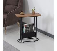 Mesa auxiliar bov metal/aglomerado 64x55x24cm efecto nogal negro [en.casa]