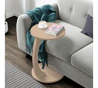 Mesa auxiliar holeby con 4 ruedas 56xø38 cm - cappuccino [en.casa]