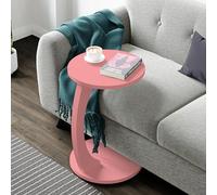 Mesa auxiliar holeby con 4 ruedas 56xø38 cm - rosa [en.casa]