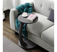 Mesa auxiliar holeby con 4 ruedas aglomerado 56 x ø 38 cm - gris [en.casa]