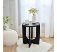 Mesa auxiliar kysdajore tablero redondo 50xø40 negro [en.casa]