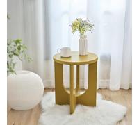 [en.casa] Mesa Auxiliar Kysdajore para Salón Dormitorio Recibidor Mesa de Sofá Mesilla de Noche con Tablero Redondo 50 x Ø40 cm - Amarillo Mostaza