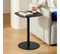 Mesa auxiliar nastätten cuadrada interior/exterior metal 50x40x40 cm negro mate [en.casa]