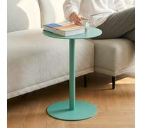 Mesa auxiliar nastätten redonda interior/exterior metal 50xø40 cm verde menta [en.casa]