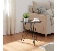Mesa auxiliar nopimi redonda 3 patas metal 45xø43cm - negro mate [en.casa]