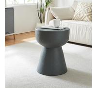 [en.casa] Mesa Auxiliar Oulvepijanse con Tablero Redondo Mesa de Centro Uso Interior y Exterior Montada y Lista para Usar Hormigón Ligero 51 x Ø 40 cm - Gris Oscuro
