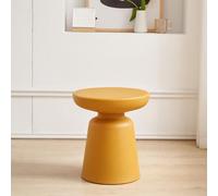 [en.casa] Mesa Auxiliar Posio para Salón Dormitorio Recibidor Mesa de Sofá de Diseño Único Mesilla de Noche Mesita de Café con Tablero Redondo 44 x Ø40 cm - Amarillo