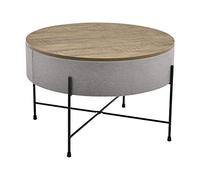 Mesa de centro tauranga con tablero extraíble aglomerado/metal 40 x 60 cm - gris y negro [en.casa] 40 cm