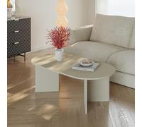 Mesa de centro kynd ovalada aglomerado 119x60x40cm - arena [en.casa]