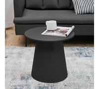 [en.casa] Mesa de Centro Nyd Mesa de Salón con Tablero Circular Mesilla Auxiliar Baja Tamaño Compacto Mesita de Café con Base Robusta MDF 44 x 40 cm - Negro