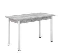 [en.casa] Mesa de Comedor Den HAAG 120 x 60 x 75 cm Mesa de Cocina o Salón para 4 Sillas Escritorio Resistente Mesa para Oficina Efecto hormigón y Blanco