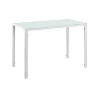[en.casa] Mesa de Comedor Elegante con Tablero de Vidrio 105cm x 60cm x 75cm Blanca