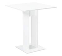 [en.casa] Mesa de Comedor Lindesnes 65 x 65 x 78 cm Mesa de Cocina o Salón Cuadrada Mesa de Bar Mesa de Bistro Blanco Alto Brillo