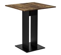 [en.casa] Mesa de Comedor Lindesnes 65 x 65 x 78 cm Mesa de Cocina o Salón Cuadrada Mesa de Bar Mesa de Bistro Efecto Nogal y Negro
