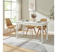 [en.casa] Mesa de Comedor Moderna 140cm x 60cm x 75cm Mesa de Cocina Blanca
