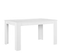 [en.casa] Mesa de Comedor Nora para 6 Personas Mesa de Cocina Rectangular Tablero de 2 Piezas Estable MDF Chapado 140 x 90 x 77 cm - Blanco