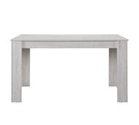 [en.casa] Mesa de Comedor Nora para 6 Personas Mesa de Cocina Rectangular Tablero de 2 Piezas Estable MDF Chapado 140 x 90 x 77 cm - Efecto Roble Blanco