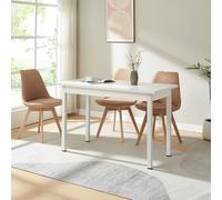 [en.casa] Mesa de Comedor para 4 Personas Cocina 120cm x 60cm x 75cm Diseño Blanco