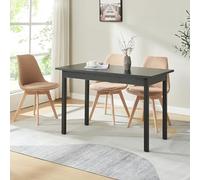[en.casa] Mesa de Comedor para 4 Personas Cocina 120cm x 60cm x 75cm Diseño Negro