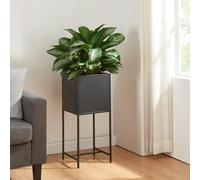 [en.casa] Mesa de Cultivo Rectangular Soporte para Plantas Huerto Urbano Soporte para Plantas para Sala Despacho Jardinera Metal 70 x 30 x 30 cm - Negro