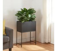[en.casa] Mesa de Cultivo Rectangular Soporte para Plantas Huerto Urbano Soporte para Plantas para Sala Despacho Jardinera Metal 70 x 50 x 30 cm - Negro