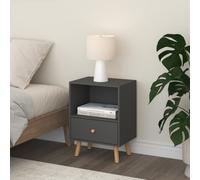 [en.casa] Mesa de Noche con Cajón y con Compartimiento Sundsvall 54 x 40 x 30 cm Mesita de Noche Mesilla Mesa de café Auxiliar Armario para Almacenar Gris Oscuro