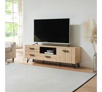 Mueble tv noppen con cajón y 2 puertas aglomerado 150x38x49cm - roble [en.casa]