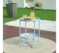 Mesita de jardín sandefjord acero 57,5x40 cm - azul celeste [en.casa]