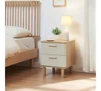 Mesita de noche ferrersp con 2 cajones mdf 50x40x40cm - roble/arena [en.casa]