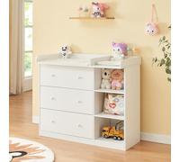 [en.casa] Mueble Cambiador bebé Beldinupp 2 en 1 93x110x55 cm Blanco